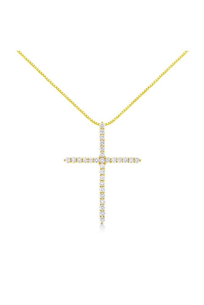 3.00 cttw Round-Cut Diamond Cross Necklace